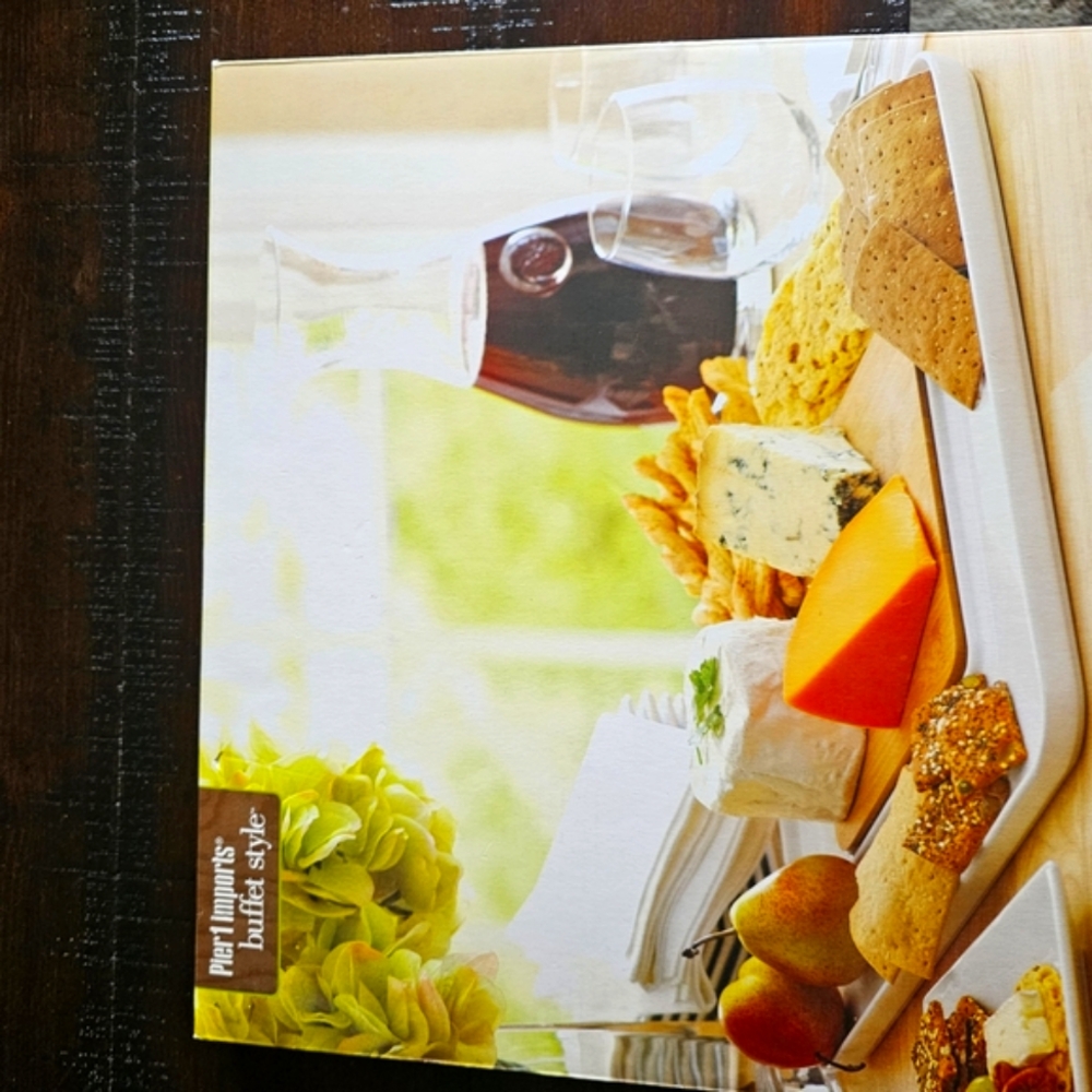 Pier 1 White Cheese Board Set